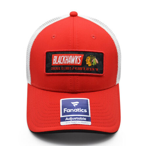 Chicago Blackhawks NHL Iconic Trucker Mesh Snapback Adjustable Hat - Red/Black