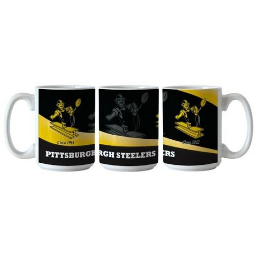 Boelter NFL Wave 15oz Ceramic Coffee Mug - PICK YOUR TEAM - FREE SHIP (Pittsburgh Steelers Retro)