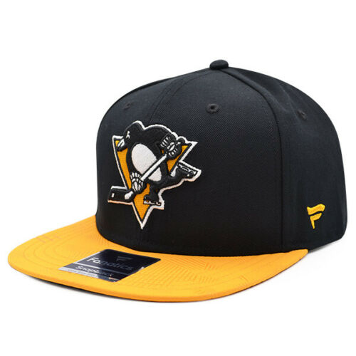 Pittsburgh Penguins NHL Iconic Solid Snapback Adjustable Hat - Black/Yellow