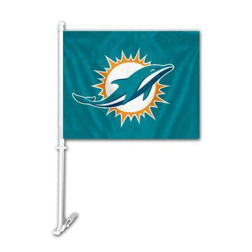 NFL Miami Dolphins 2 Sided Auto Car Flags (Banner on Pole) - 757 Sports Collectibles