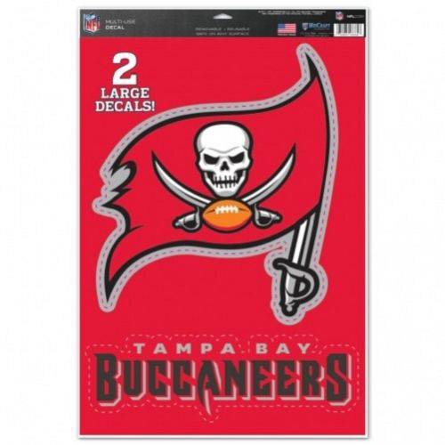 Tampa Bay Buccaneers Multi Use Large Decals (2 Pack) Indoor/Outdoor Repositionable - 757 Sports Collectibles