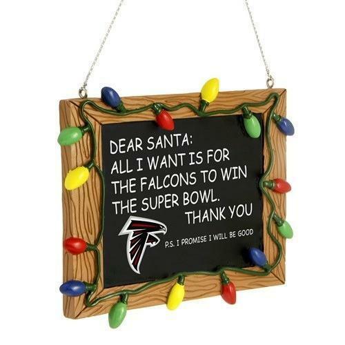 Forever Collectibles - NFL - Chalkboard Sign Christmas Ornament - Pick Your Team (Atlanta Falcons)