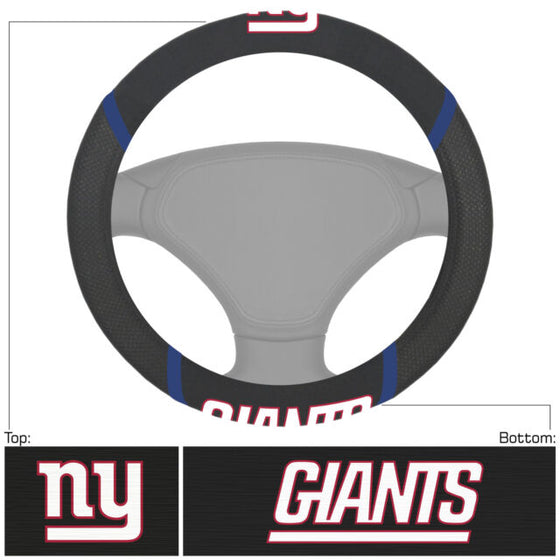 NFL - New York Giants Steering Wheel Cover with Embroidered Logos