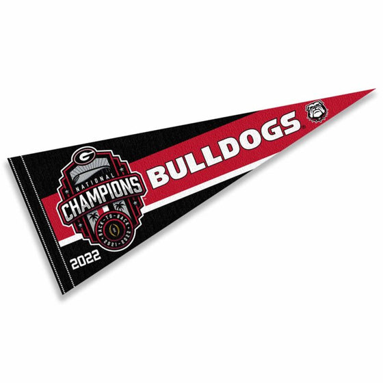 UGA Bulldogs 12 in X 30 in Official 2022 College Football Champions Pennant - 757 Sports Collectibles