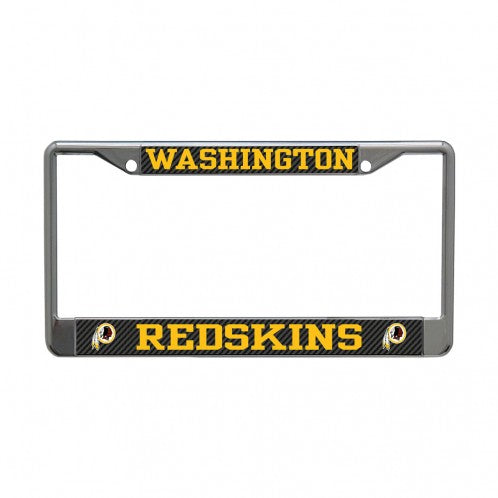 WASHINGTON REDSKINS CARBON LIC PLT FRAME S/L PRINTED