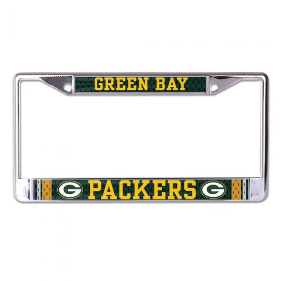 GREEN BAY PACKERS JERSEY LIC PLT FRAME S/L PRINTED