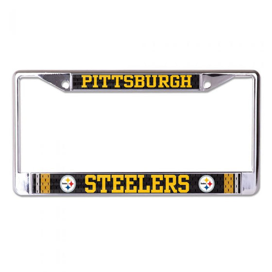 PITTSBURGH STEELERS JERSEY LIC PLT FRAME S/L PRINTED
