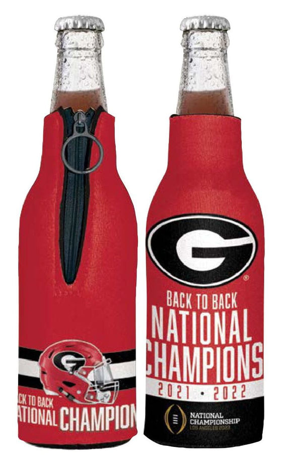 Georgia Bulldogs 2022-23 National Champions Back to Back Zipper Bottle Cooler - 757 Sports Collectibles