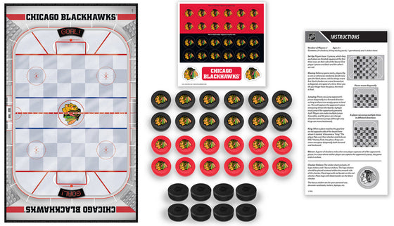 Chicago Blackhawks NHL Checkers Board Game