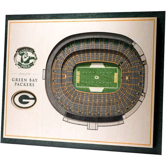 Green Bay Packers 5-Layer 17" x 13" StadiumViews 3D Wood Wall Art - 757 Sports Collectibles