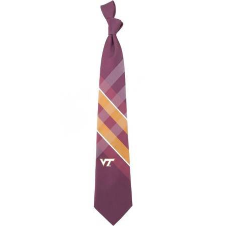 Virginia Tech Hokies Grid Neck Tie with NCAA College Sports Team Logo - 757 Sports Collectibles