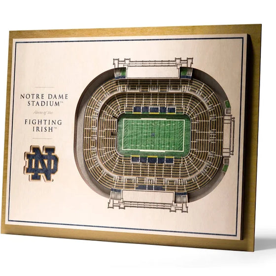 5 Layer Stadium Views 13x17 3D Wood Wall Art- Notre Dame - 757 Sports Collectibles