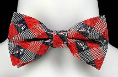 New England Patriots Plaid Mens Bow Tie - 757 Sports Collectibles