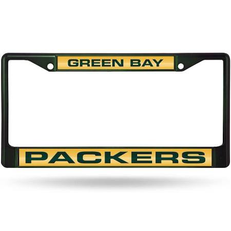 Green Bay Packers Laser Cut Chrome License Plate Frame - Team Color