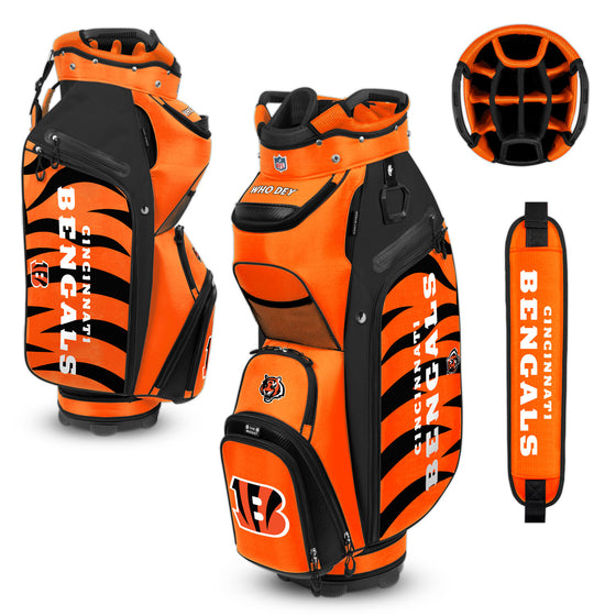 Cincinnati Bengals Cart Golf Bag - Gridiron Paydirt Bucket III - 14-Club Dividers, Putter Well, & Cooler Pocket