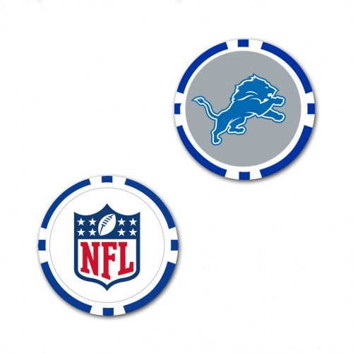 Detroit Lions Oversized Poker Chip Golf Ball Marker (Printed, 40 mm)