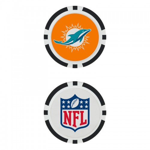 Miami Dolphins Oversized Poker Chip Golf Ball Marker (Printed, 40 mm)