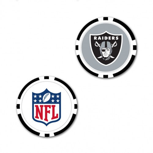 Oakland Raiders Oversized Poker Chip Golf Ball Marker (Printed, 40 mm)