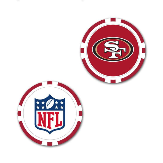 San Francisco 49ers Oversized Poker Chip Golf Ball Marker (Printed, 40 mm) - 757 Sports Collectibles