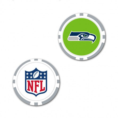 Seattle Seahawks Oversized Poker Chip Golf Ball Marker (Printed, 40 mm)