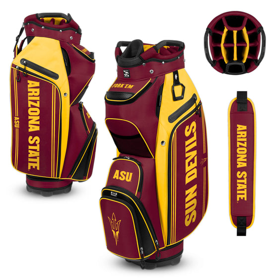 Arizona State Sun Devils Cart Golf Bag - Scholarship Bucket III - 14-Club Dividers, Putter Well, & Cooler Pocket