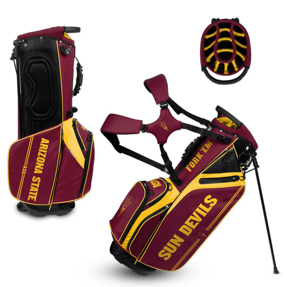 Arizona State Sun Devils Caddie Carry Hybrid Golf Stand Bag - All-American - 14-Club Dividers, Cooler Pocket, Velour Lining