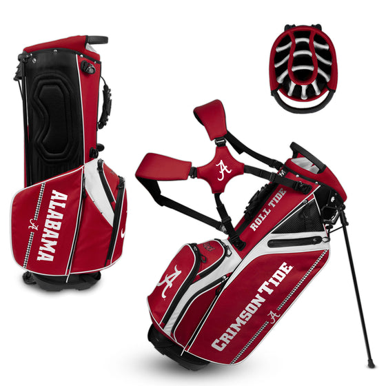 Alabama Crimson Tide /Houndstooth Caddie Carry Hybrid Golf Stand Bag - All-American - 14-Club Dividers, Cooler Pocket, Velour Lining