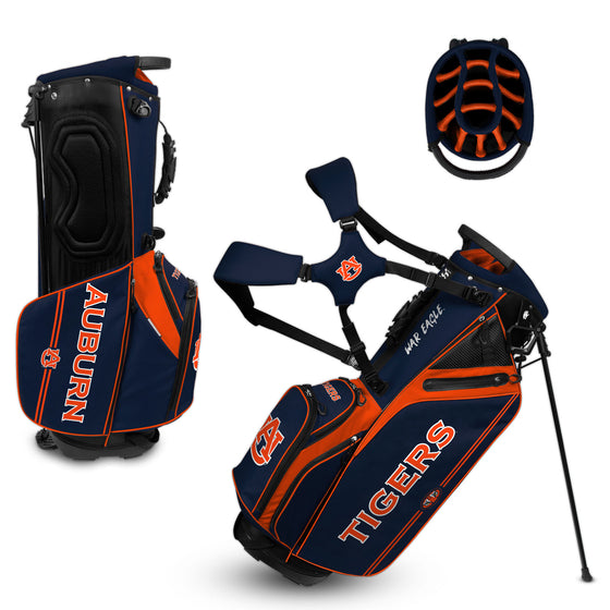 Auburn Tigers  Caddie Carry Hybrid Golf Stand Bag - All-American - 14-Club Dividers, Cooler Pocket, Velour Lining