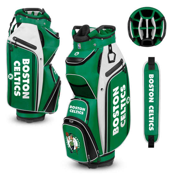 Boston Celtics Cart Golf Bag - Alley Oop Bucket III - 14-Club Dividers, Putter Well, & Cooler Pocket