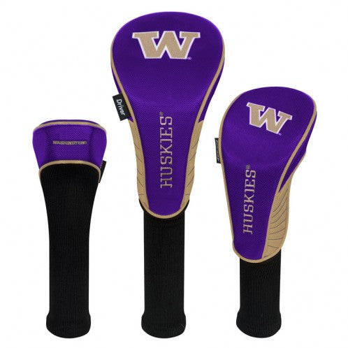 Washington Huskies Headcovers - Set of 3 -  Driver, Fairway, Hybrid