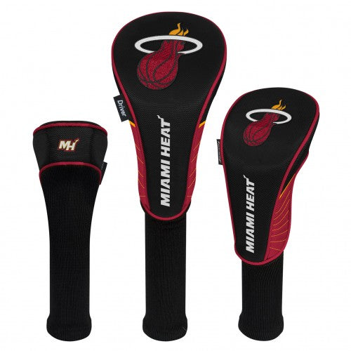 Miami Heat Headcovers - Set of 3 -  Driver, Fairway, Hybrid