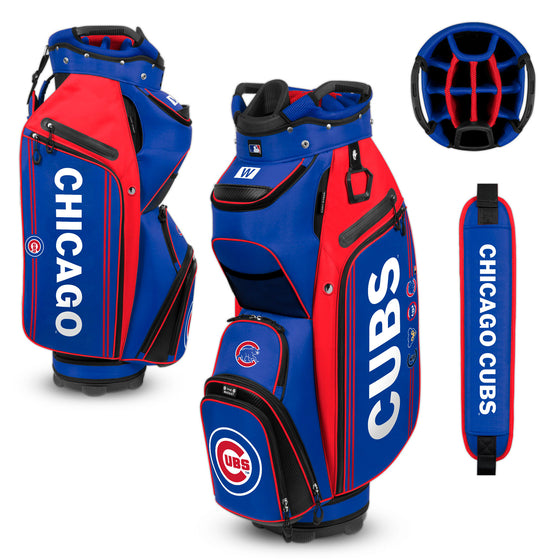 Chicago Cubs Cart Golf Bag - Grandslam Bucket III - 14-Club Dividers, Putter Well, & Cooler Pocket