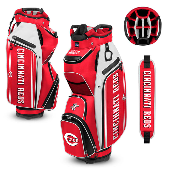 Cincinnati Reds Cart Golf Bag - Grandslam Bucket III - 14-Club Dividers, Putter Well, & Cooler Pocket