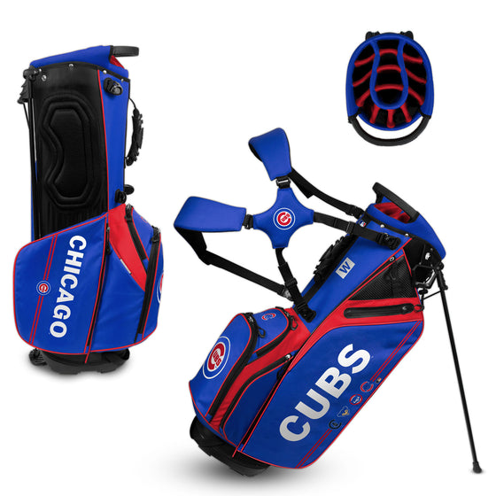 Chicago Cubs Caddie Carry Hybrid Golf Stand Bag  -RBI III - 14-Club Dividers, Cooler Pocket, Velour Lining