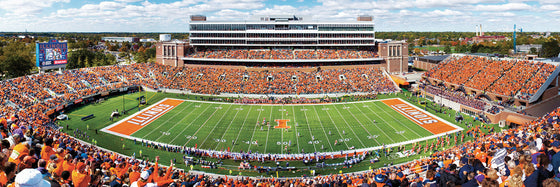 Stadium Panoramic - Illinois Fighting Illini 1000 Piece Puzzle - Center View