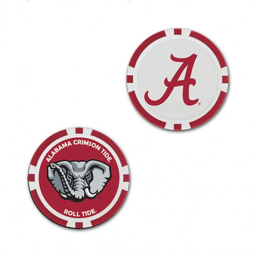 Alabama Crimson Tide Oversized Poker Chip Golf Ball Marker (Printed, 40 mm)