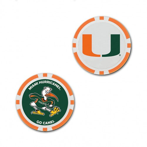 Miami Hurricanes Oversized Poker Chip Golf Ball Marker (Printed, 40 mm)