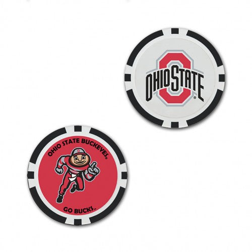 Ohio State Buckeyes Oversized Poker Chip Golf Ball Marker (Printed, 40 mm)