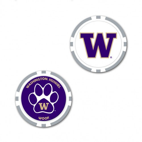 Washington Huskies Oversized Poker Chip Golf Ball Marker (Printed, 40 mm)