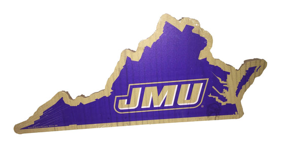 James Madison JMU Dukes Virginia State Wood Sign 14"x6" - 757 Sports Collectibles