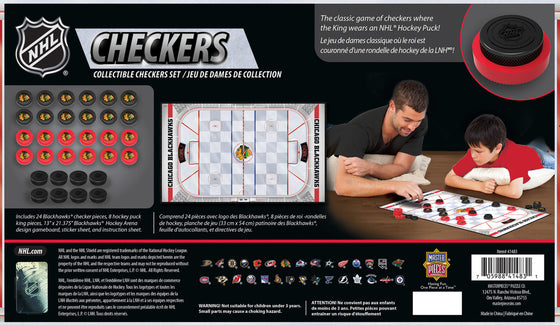 Chicago Blackhawks NHL Checkers Board Game