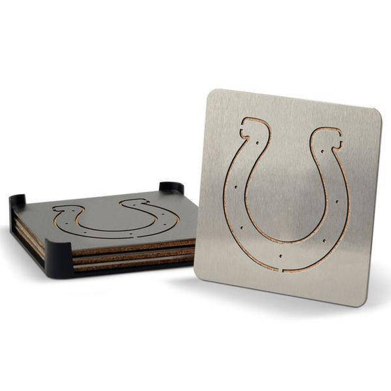 Indianapolis Colts Boaster Set of 4 Stainless Steel Cork Backed Coasters - 757 Sports Collectibles