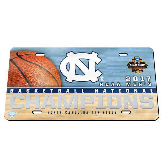 North Carolina Tar Heels WinCraft 2017 NCAA Men’s Basketball National Champions Crystal Mirror License Plate - 757 Sports Collectibles