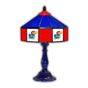 Kansas Jayhawks 21' Stained Glass Table Lamp
