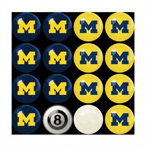 Michigan Wolverines Billiard Balls with Numbers
