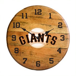 San Francisco Giants Oak Barrel Clock