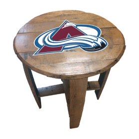 Colorado Avalanche Oak Barrel Table