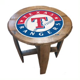 Texas Rangers Oak Barrel Table