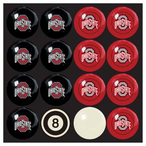 Ohio State Buckeyes Billiard Balls with Numbers