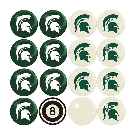 Michigan State Spartans Billiard Balls with Numbers